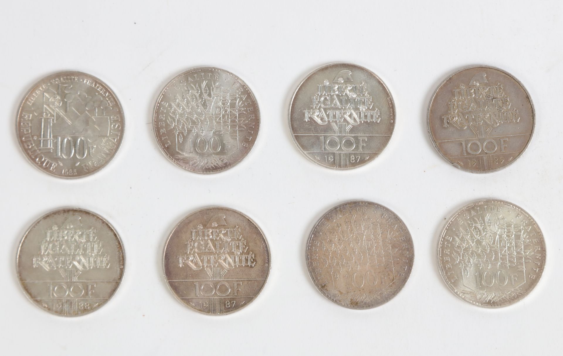 Null Lotto di monete varie: moneta d'argento, 6X50 franchi - 10X10 franchi - 8 X&hellip;
