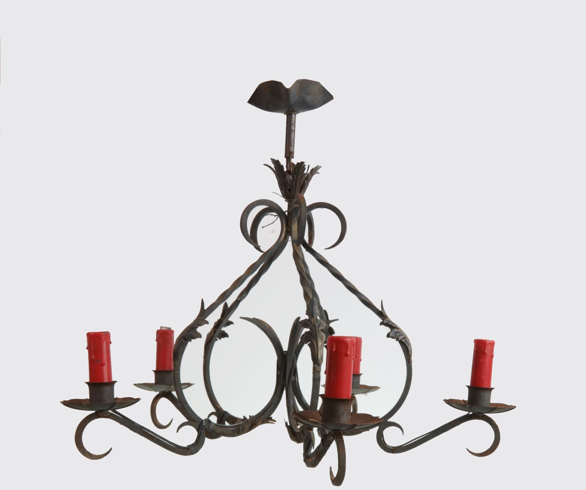 Null Wrought iron chandelier, metal, gothic style, floral decoration, 5 lights, &hellip;