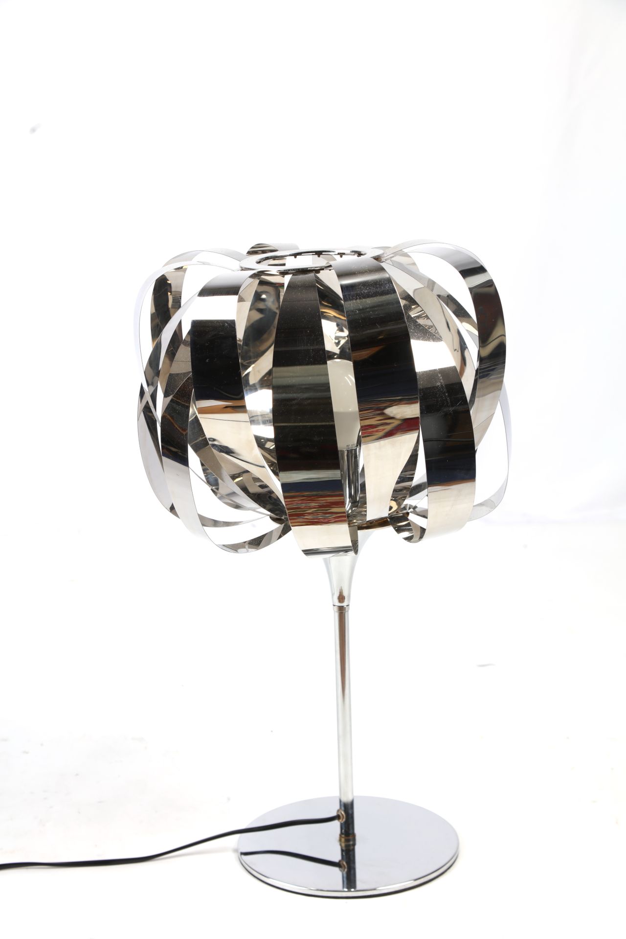 Null Lamp and shade in chromed metal, 57X20