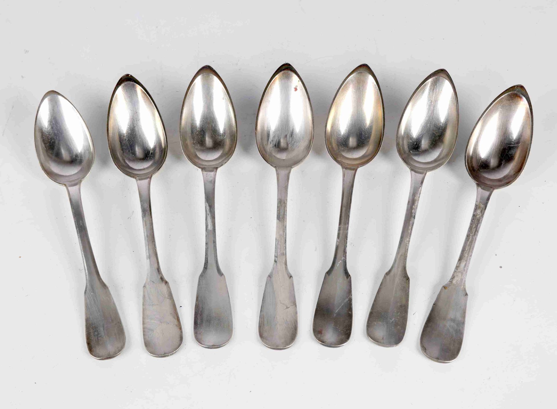 Null CHRISTOFLE, 6 cucharas grandes bañadas en plata.