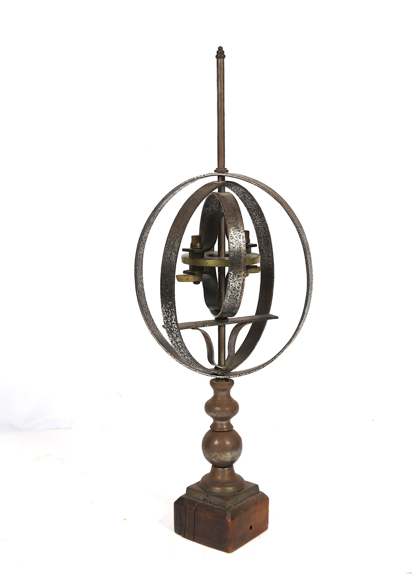 Null Armillary sphere, metal, on stand. Ht : 89X35
