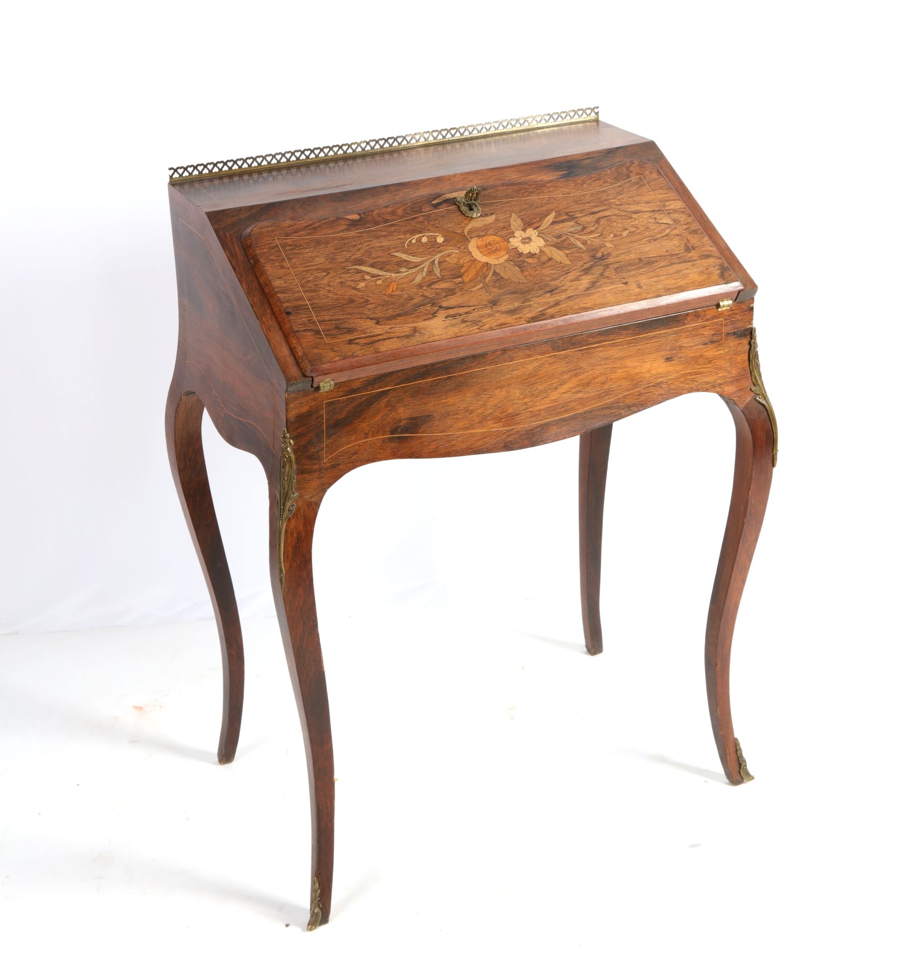 Null 
Bonheur du jour", in rosewood veneer, opening with a flap revealing drawer&hellip;