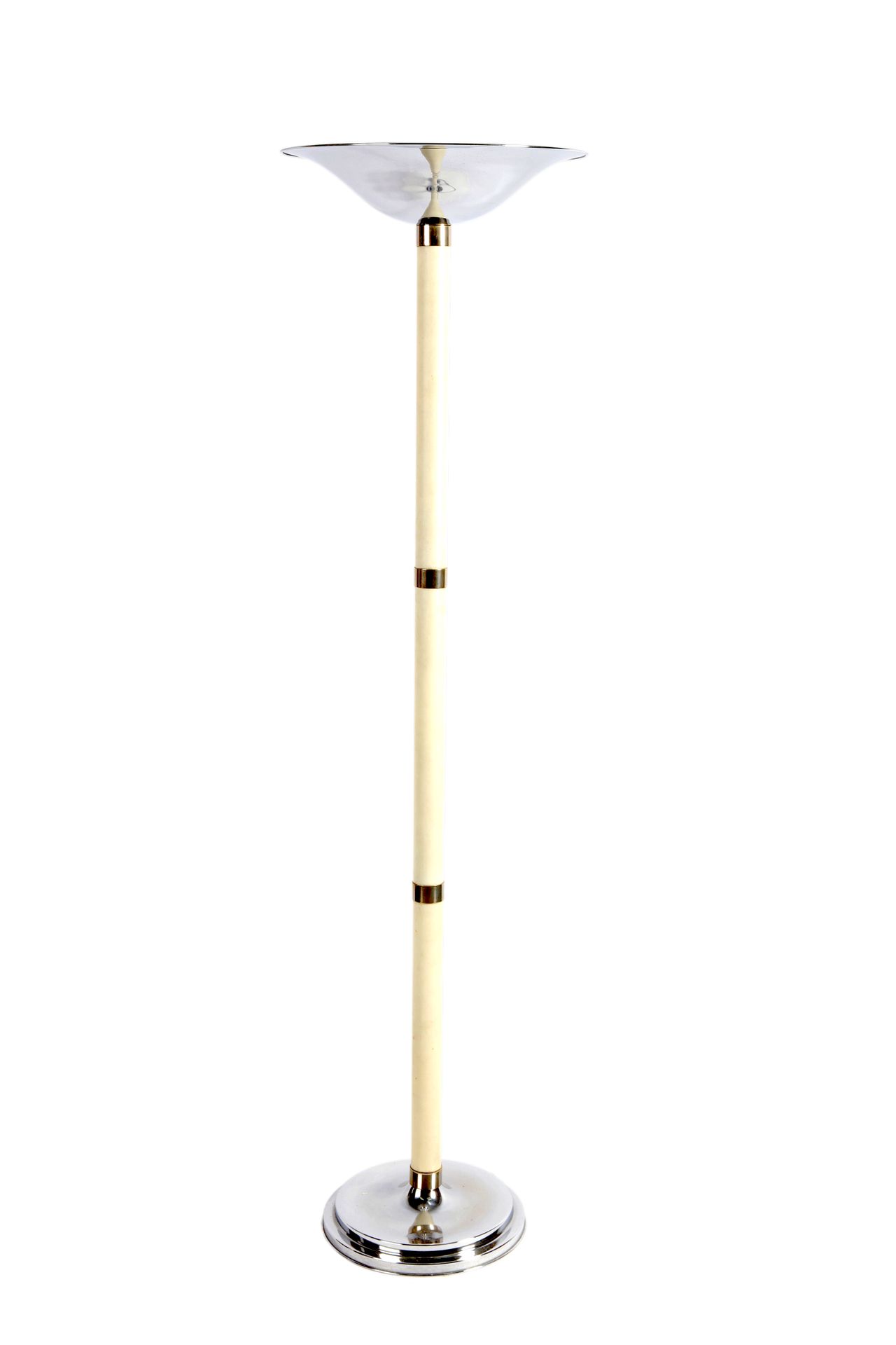 Null Floor lamp covered with beige moleskin, art deco style. Ht: