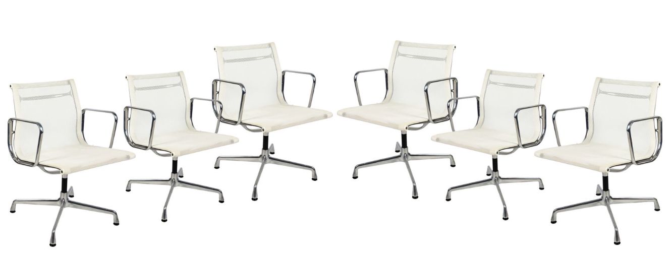 Null 
CHARLES AND RAY EAMES (1907-1978 and 1912-1988) 
Suite of six armchairs mo&hellip;