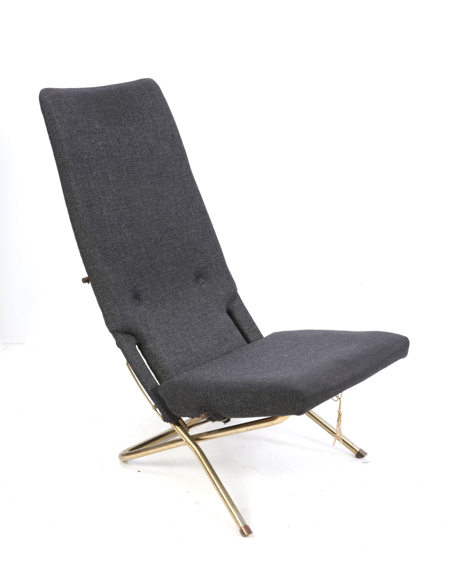 Null LAFUMA (att.) 灰色织物扶手椅，染色木结构，可躺下。高度：101X64