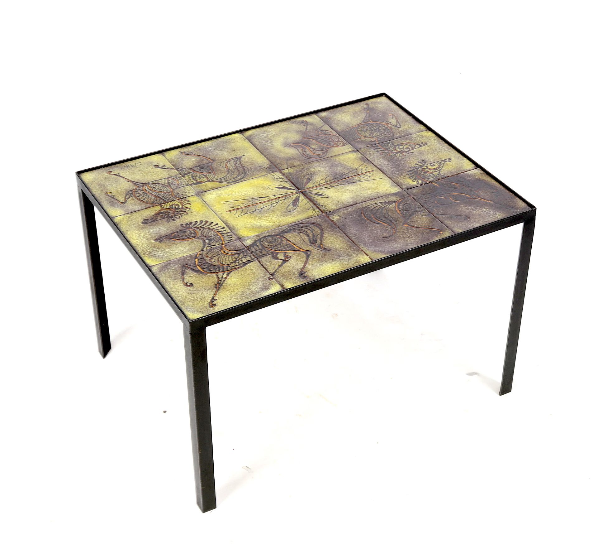 Null STAHLI, coffee table decorated with glazed tiles, decoration of fantastic h&hellip;