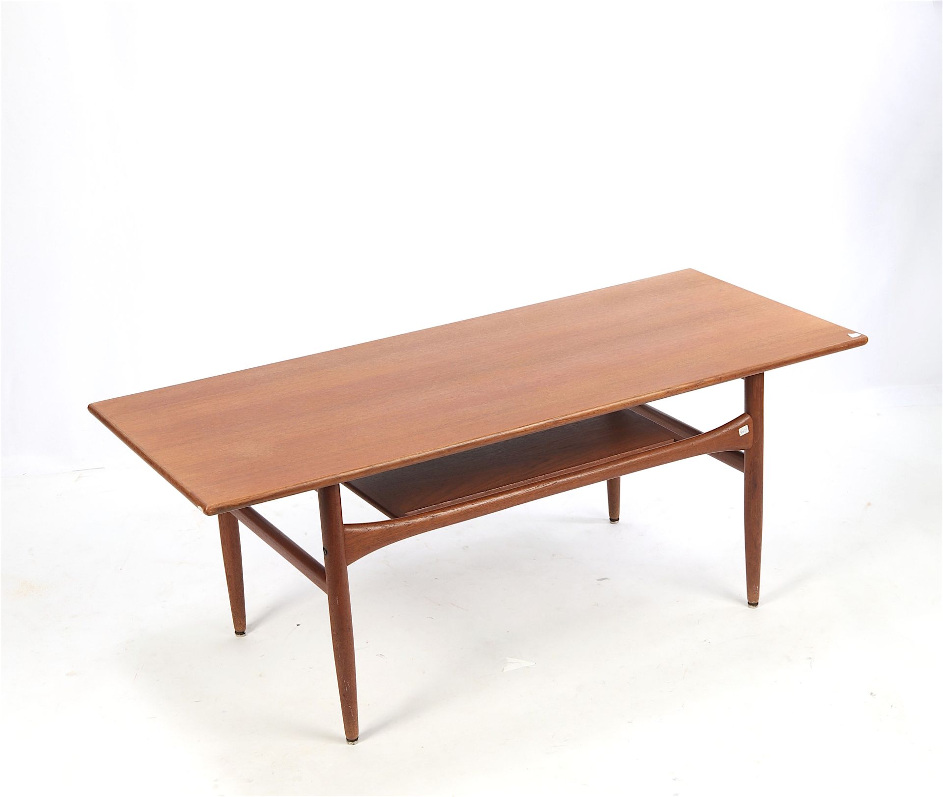 Null ARREBO MOBLER, Rectangular teak coffee table on four tapered legs joined by&hellip;