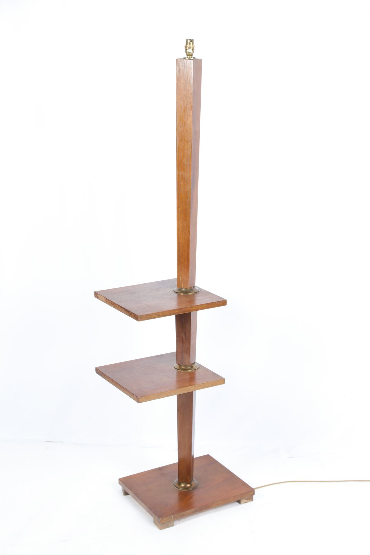 Null Walnut floor lamp, 3 square tops, circa 1930. Height : 147 cm