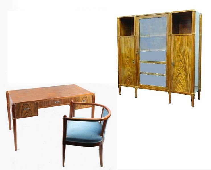 Null Rosewood veneer desk, two-door cabinet, one middle cabinet, circa 1930-130X&hellip;