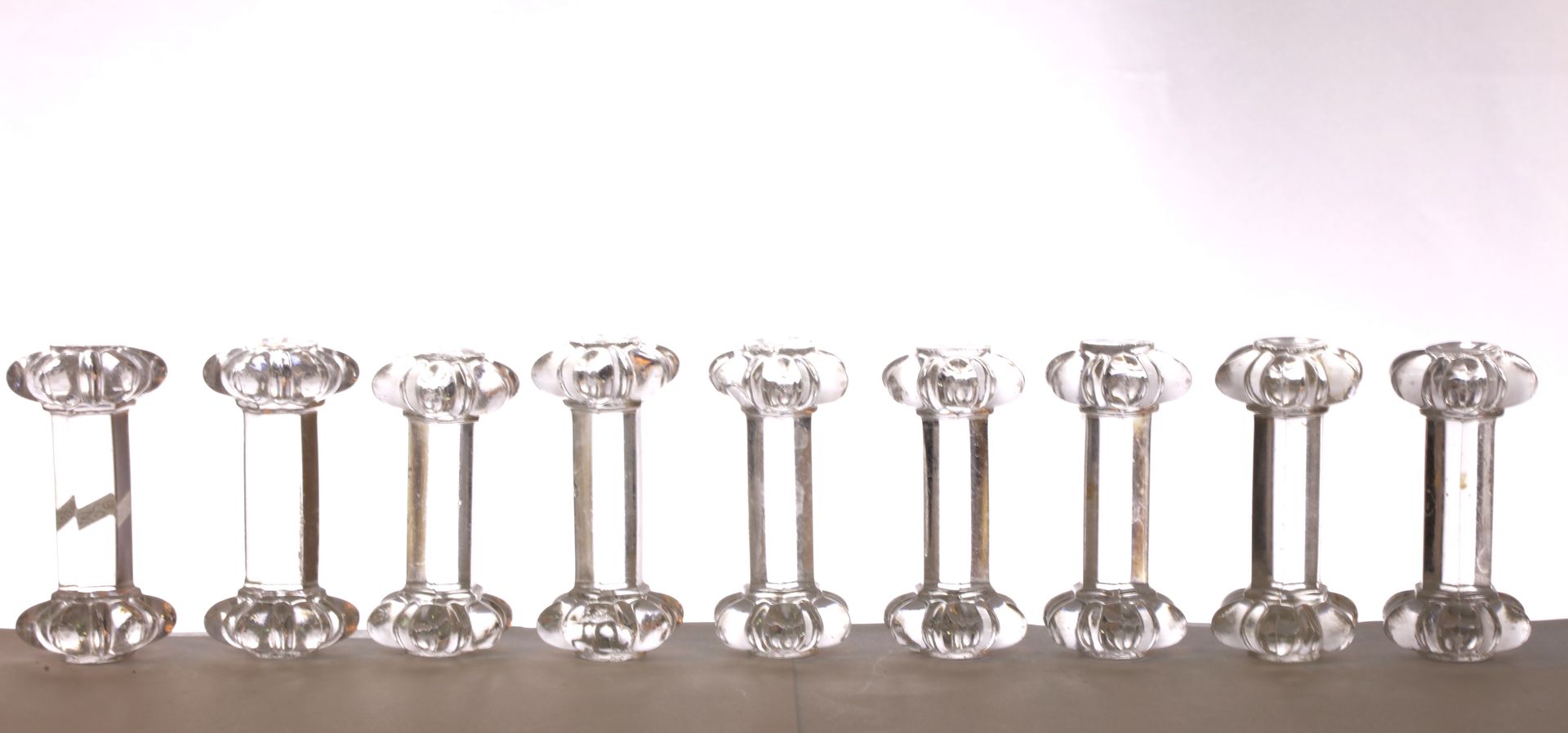 Null Set of 9 glass knife holders 8 cm (small chips)