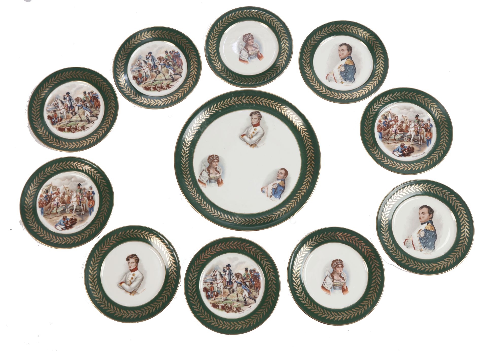 Null Limoges, service Napoléon I, 10 assiettes ( 19 cm) et un plat (30 cm). Etat&hellip;