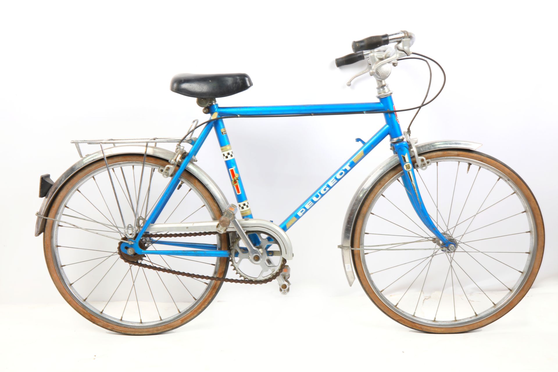 PEUGEOT, rare vélo pour jeune garçon, cadre droit bleu.
