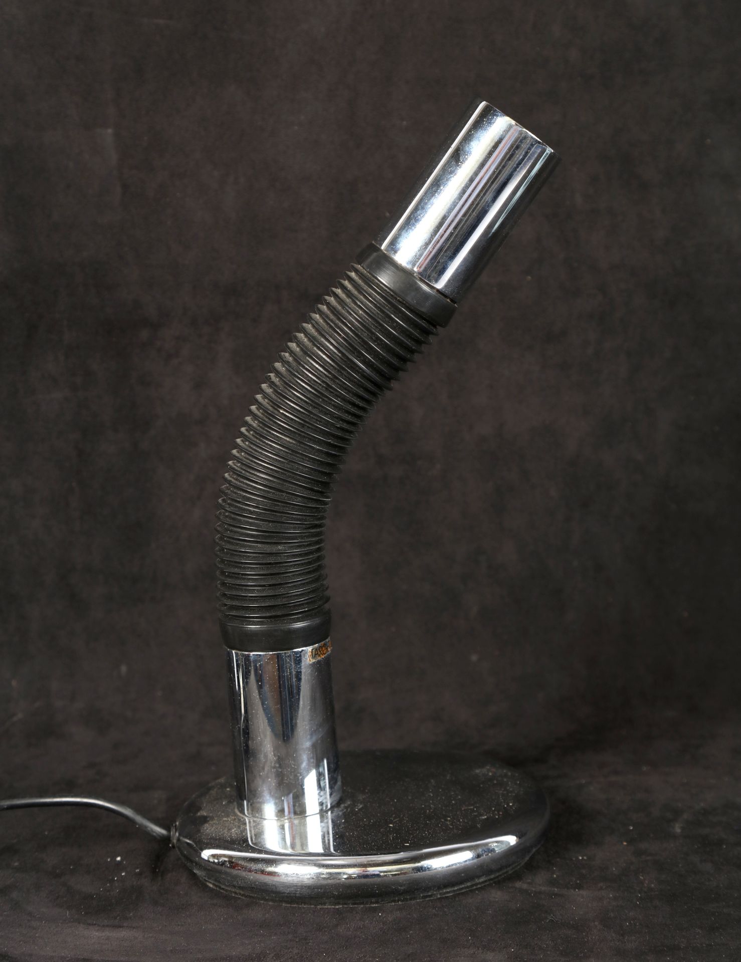 Null TARGETTI SANKEY. Lamp "Brendy" in chromed metal and black plastic flexible.&hellip;
