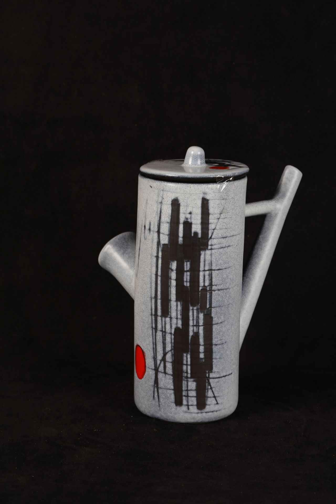 Null CALLECA F. Kaffeekanne aus Steingut mit abstraktem Dekor, 24X19