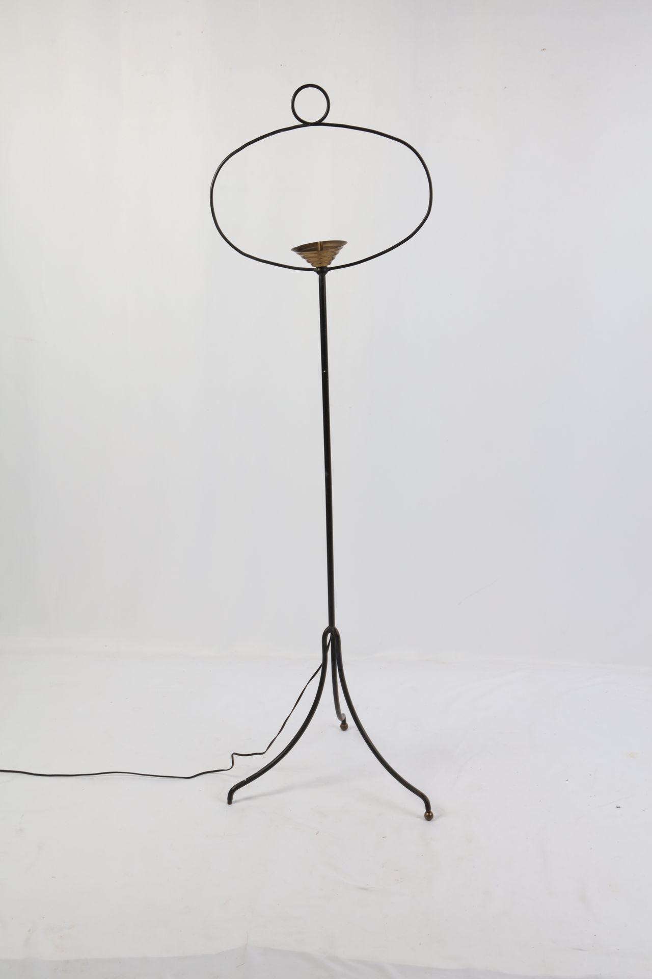 Null Floor lamp in black metal, tripod base, height 150 cm