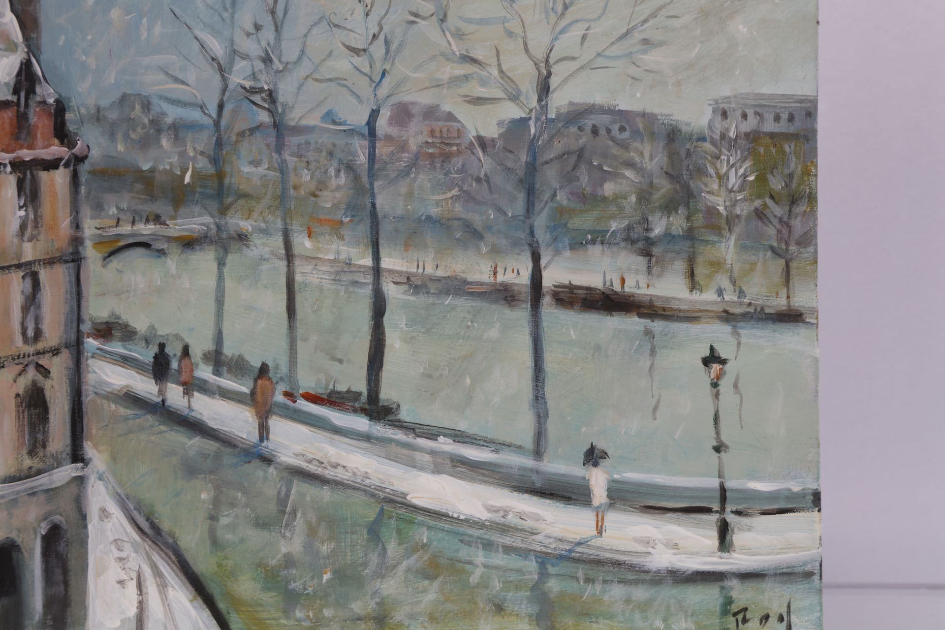 Null DENIS Pascal, known as "Roy", quai Conti under the snow, oil on panel, sbd,&hellip;