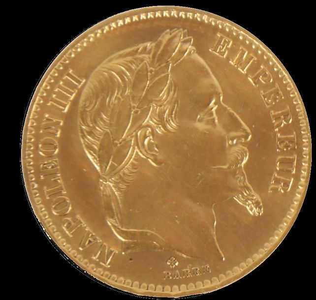 Null 20 francs gold coin, Napoleon III, 1868 weight : 6,48 g