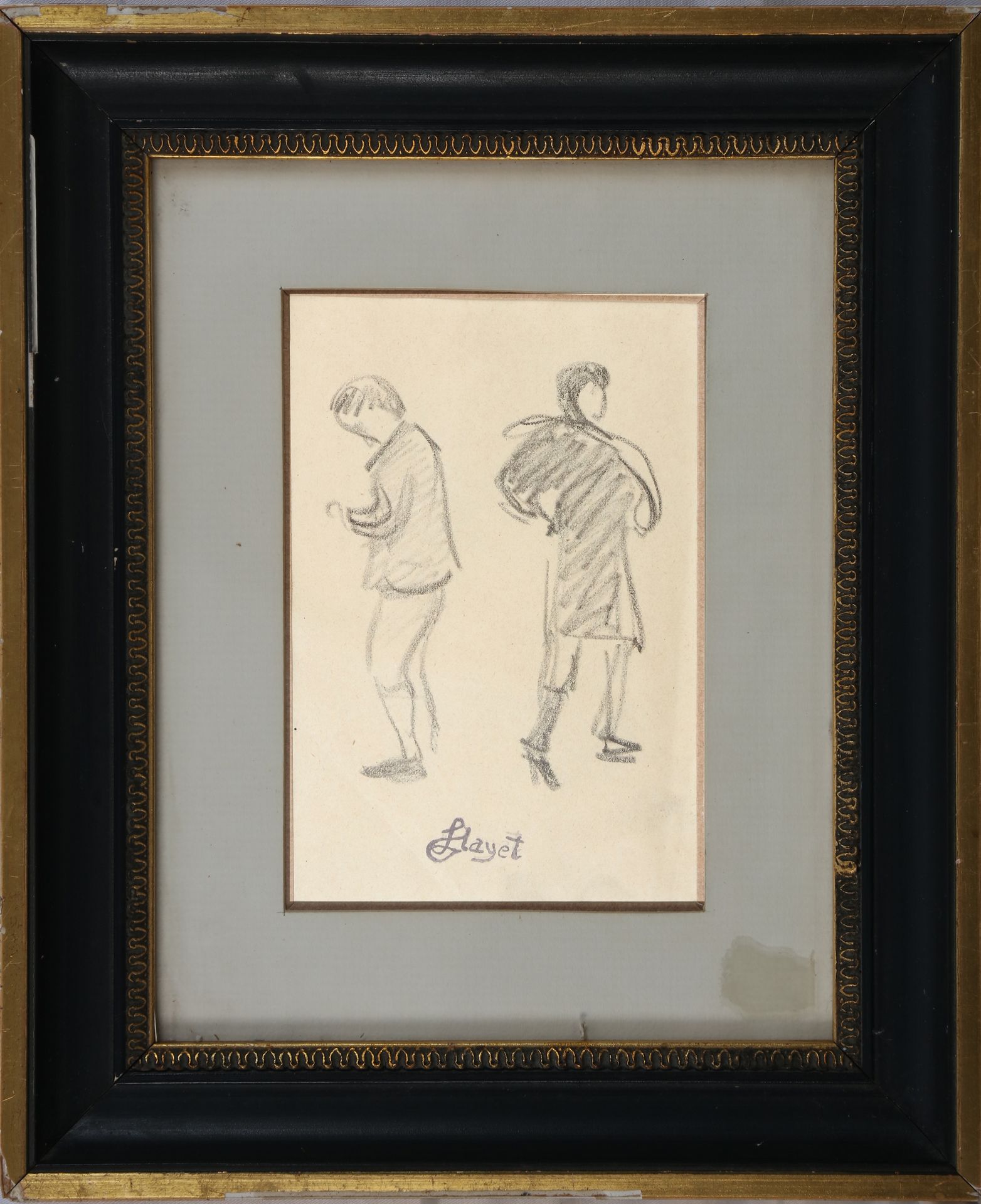 Null 
HAYET P. (1864-1940), Estudio de personajes, lápiz, 13X18