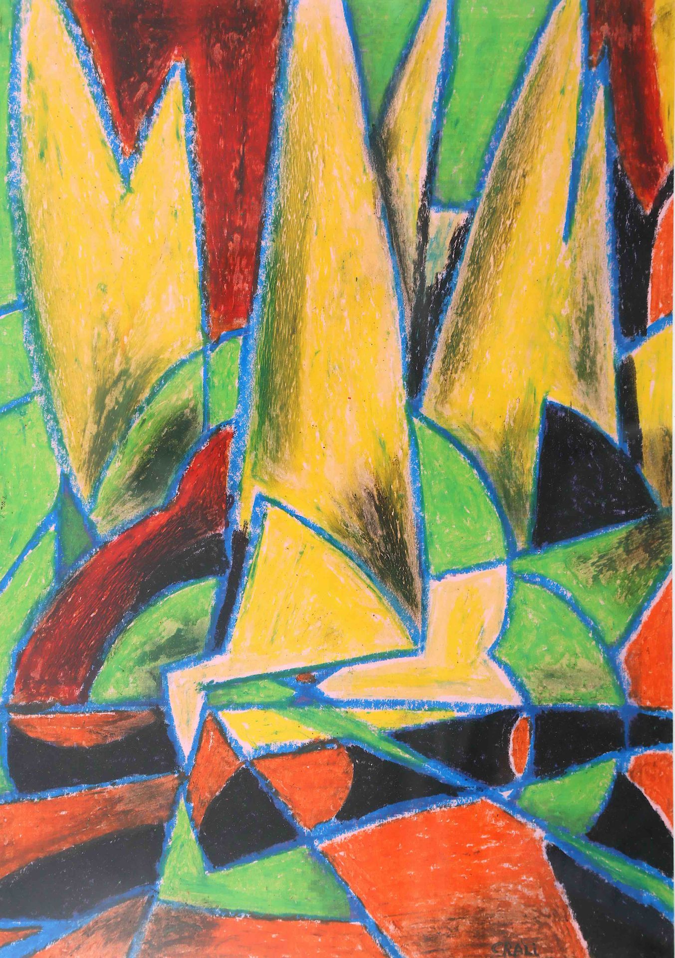 Null 
CRALI, composición abstracta, pastel, sbd, 29X20 (enmarcado)