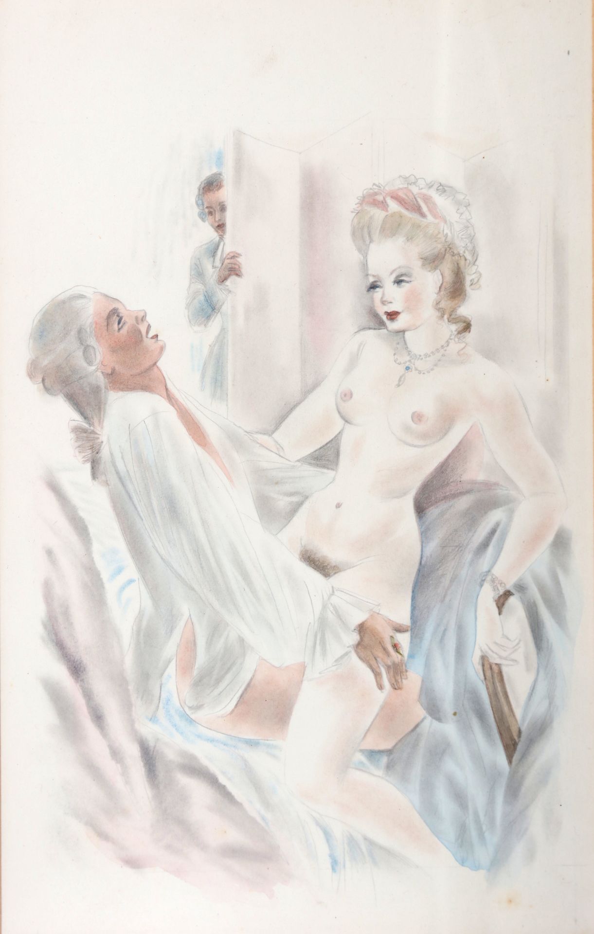 Null LYDIS Mariette, escena erótica, litografía, 27X17
