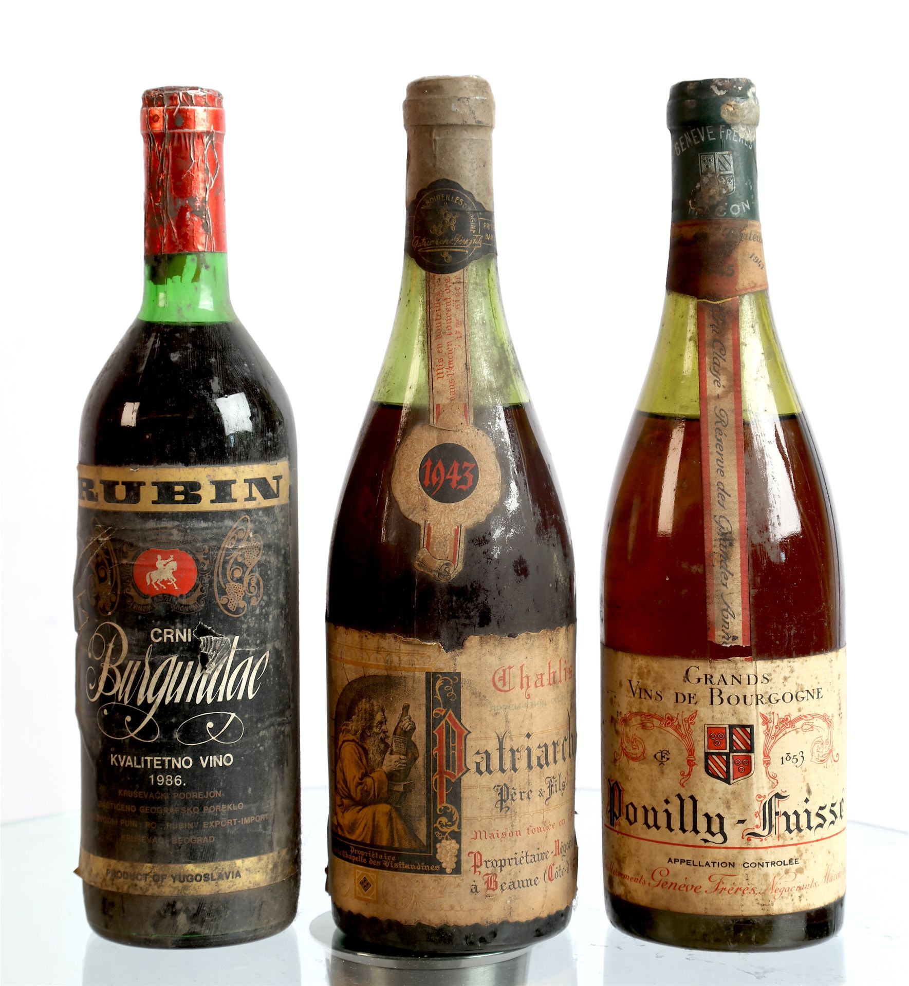 Null 
3 bottles : 1 bottle of Puilly-Fuise, Burgundy - 1 bottle of Chablis 1943 &hellip;