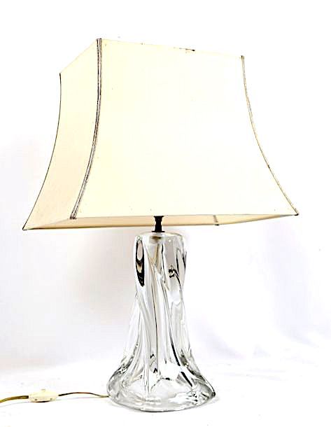Null DAUM (in the style of ), Important lamp in blown crystal, work of the 1950s&hellip;
