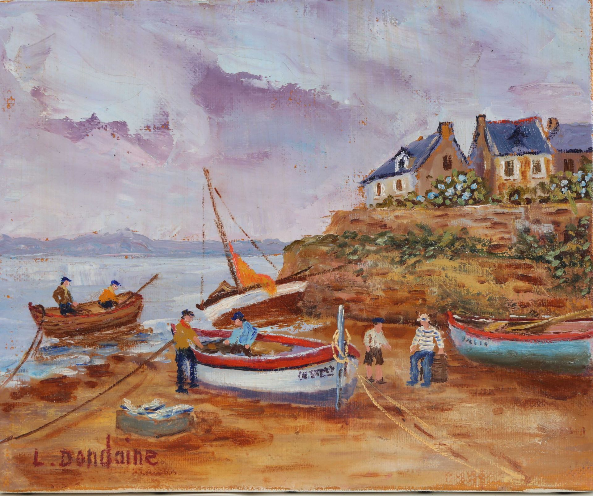 Null DONDAINE Lucien, la côte bretone, huile sur toile, sbd, 33X24