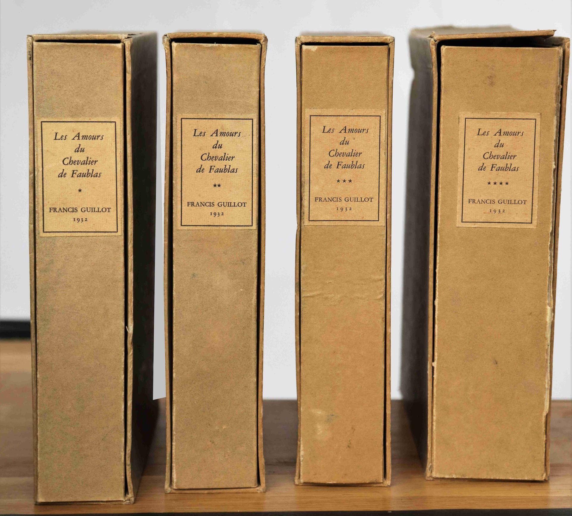 Null 吉约-弗朗西斯，《福布拉斯骑士的爱情》，由蒂玛绘制了90幅彩色蚀刻画，1932年（4卷精装本）。第21号副本--非常有限的345册。(一部放荡不羁的小&hellip;