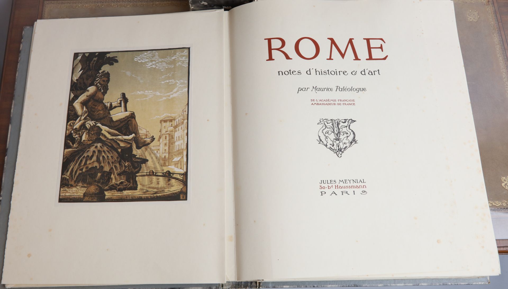 Null 莫里斯的《罗马历史和艺术笔记》，贝洛博罗多夫的52幅木刻画。Jules Meynial出版商。(有狐臭)。44XX32X8.1930