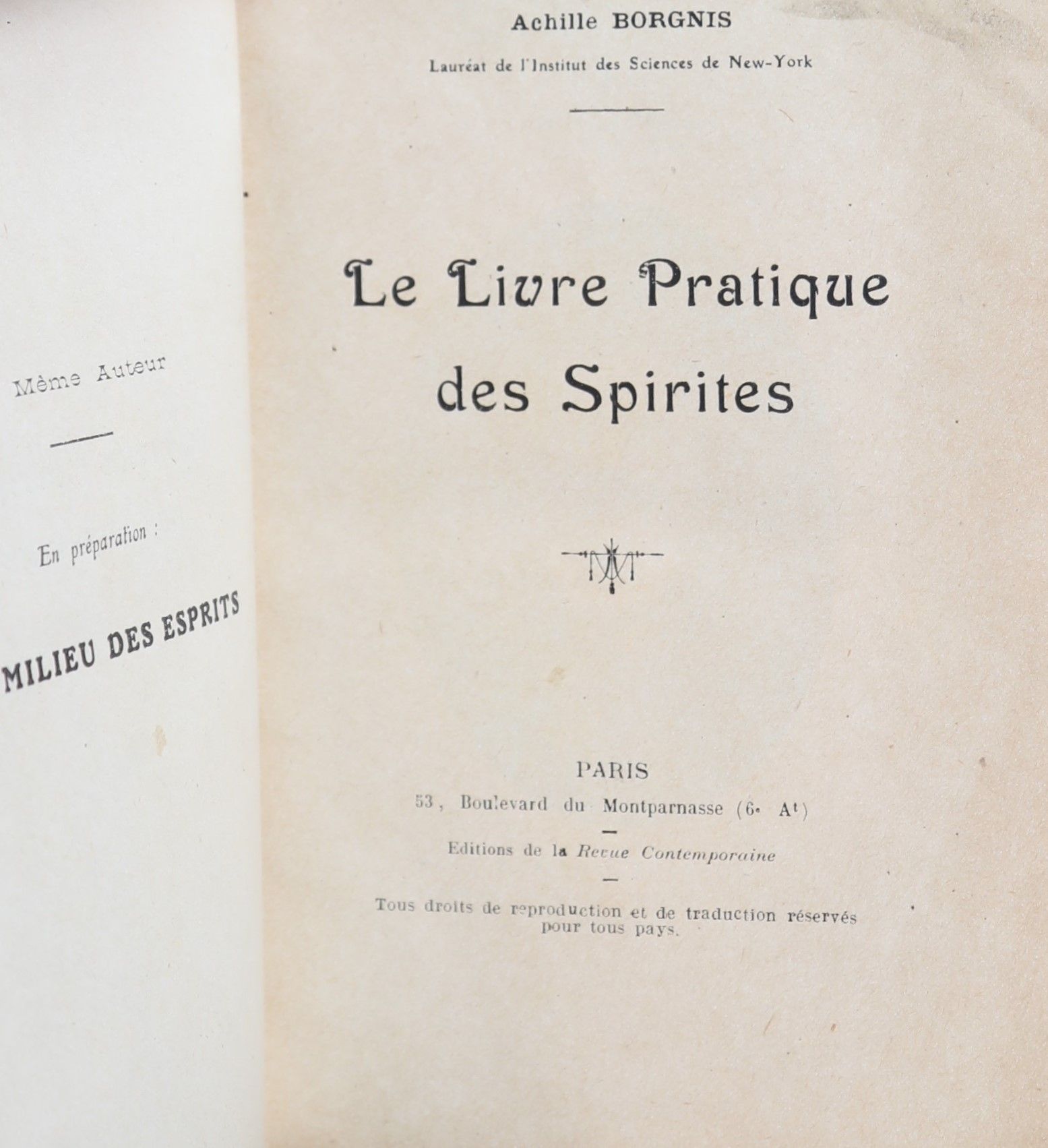 Null BORGNIS A. Le livre pratique des spirites,