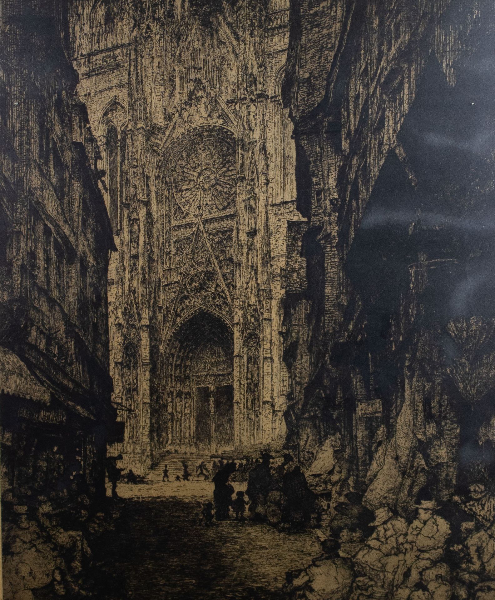 Jules de Bruycker (1870-1945) Cattedrale di Rouen. Acquaforte numerata 44/125, f&hellip;