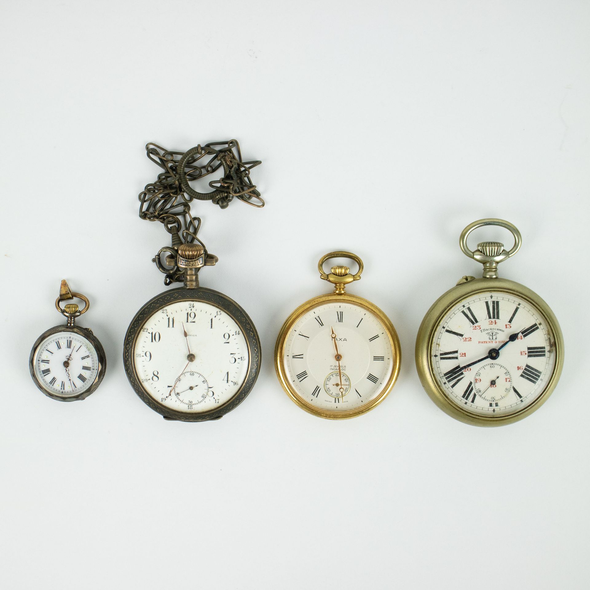 4 pocket watches A.O. A F. BACHSCHMID - Reloj de bolsillo - 1900, IAXA - Reloj d&hellip;