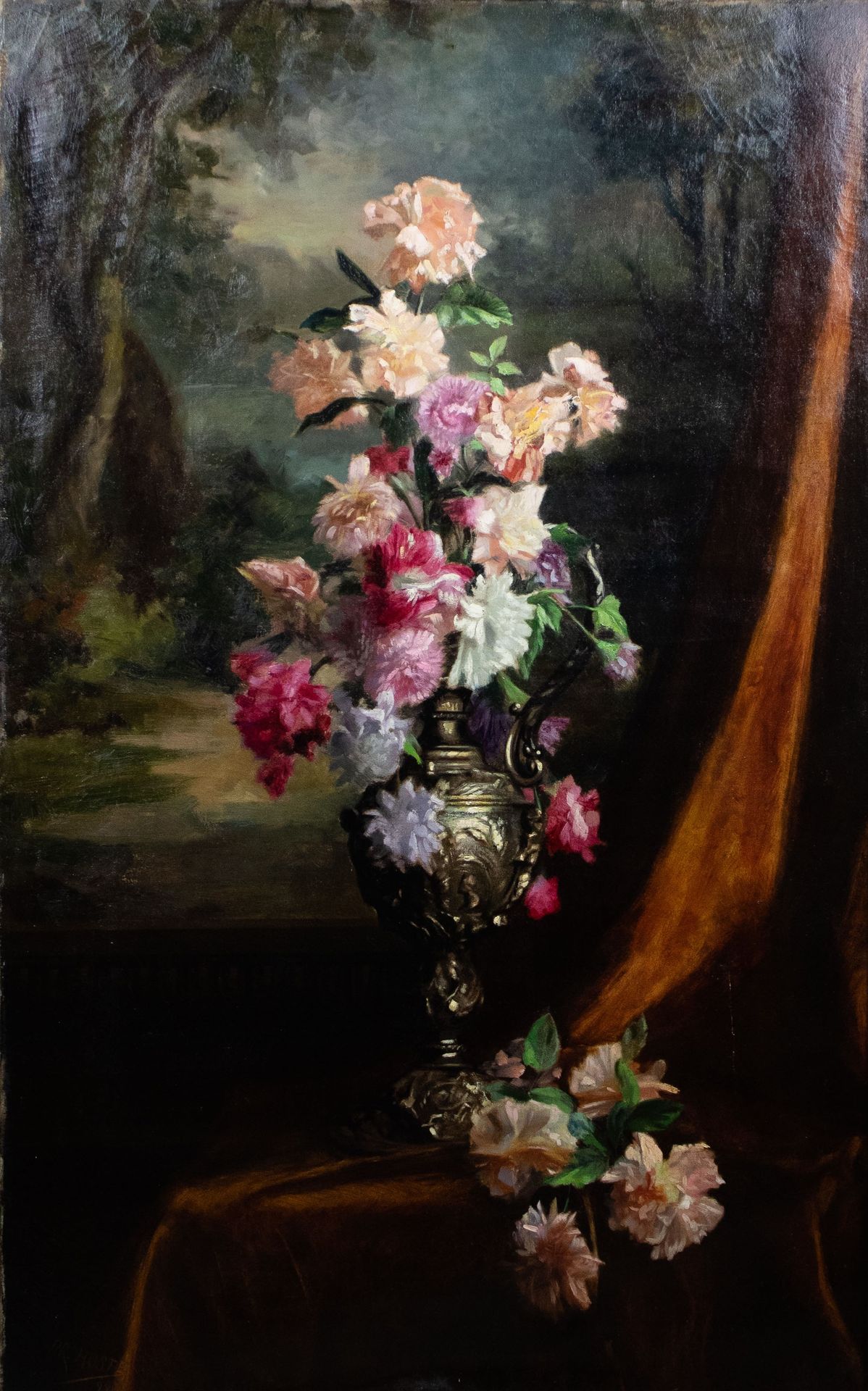 Constant Pr. HOSTE (1873-1917) 花卉静物。布面油画，签名和日期为'92.Bloemenpracht.Olie op doek, g&hellip;