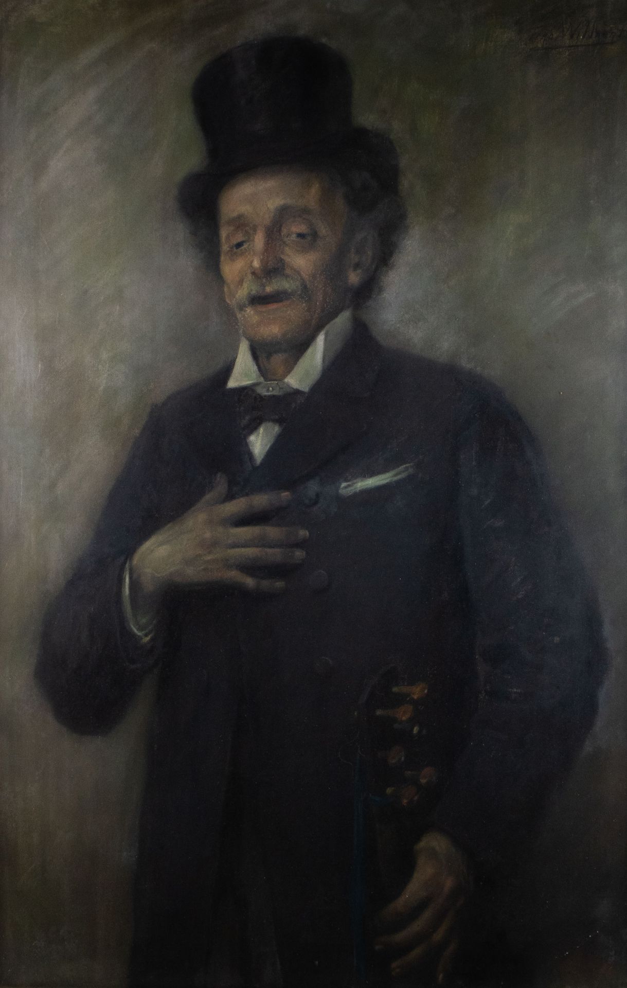 Ferdinand Willaert (1861-1938) 戴高帽的绅士。布面油画，签名。Heer met hoge hoed.Olie op doek, g&hellip;