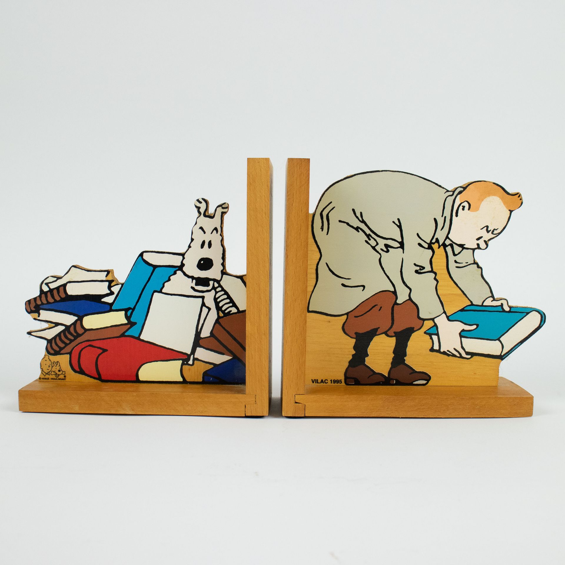 Bookends Tintin and Bobby Hergé Moulinsart VILAC 1995 Boekensteunen Kuifje en bo&hellip;