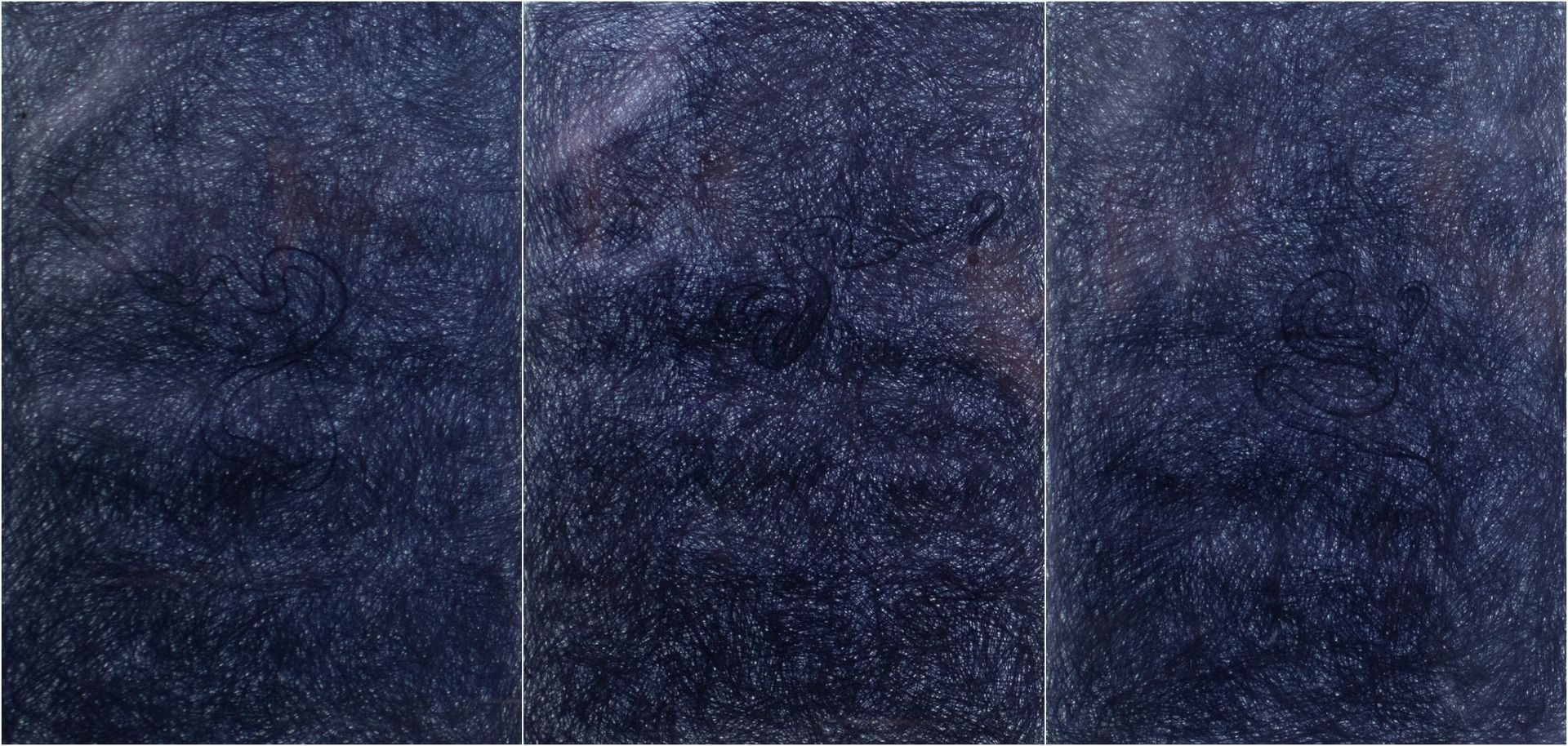 JAN FABRE (1958) Titled 'Vragen aan slang - Uur blauw'.A serie of 3 balpoint dra&hellip;