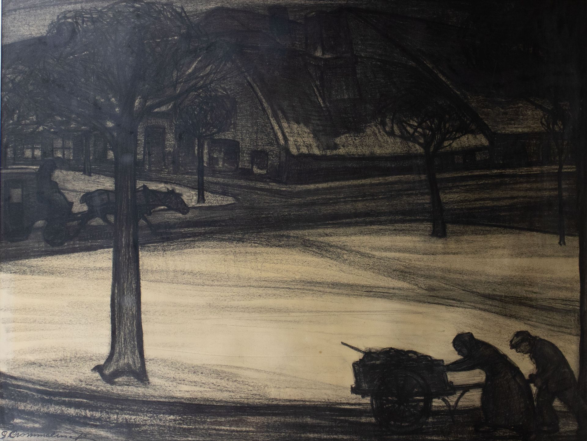 Gustaaf Crommelynck (1883-1961) 炭笔画，签名。Houtskooltekening, getekend.
81.5 x 108 c&hellip;