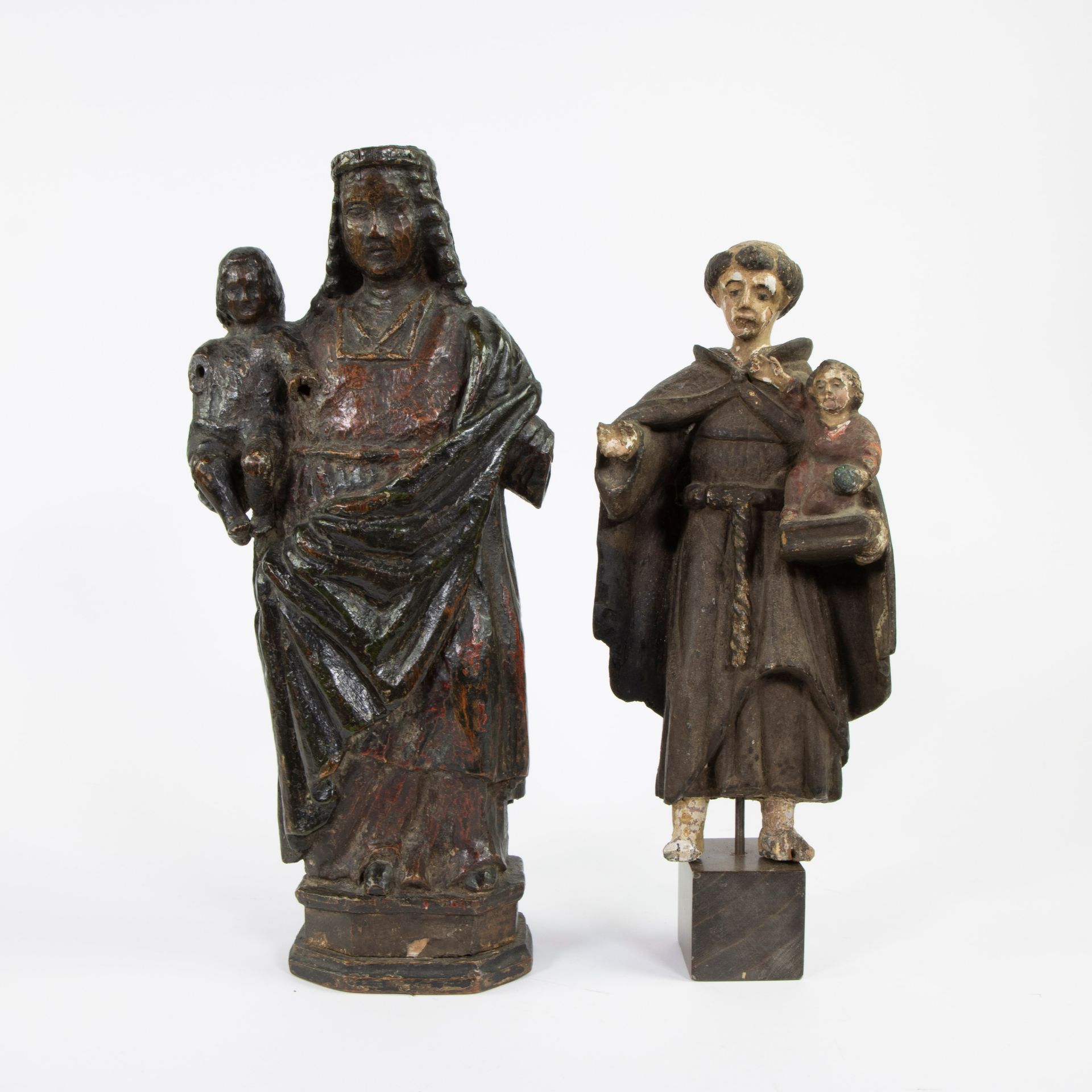 Null Lotto Madonna con bambino spagnolo del XVIII secolo e Padre con Gesù spagno&hellip;