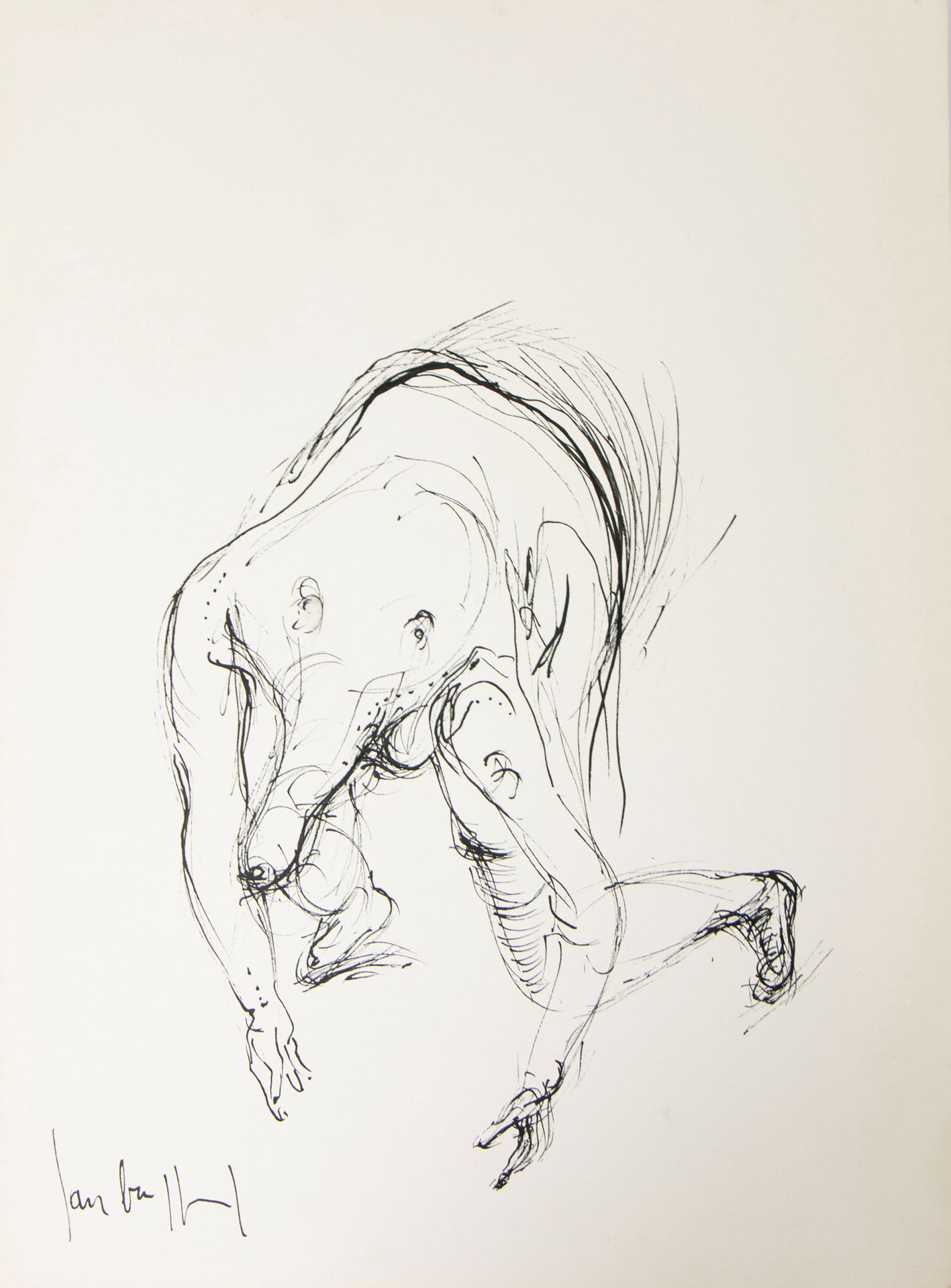 Jan BURSSENS (1925-2002) Jan BURSSENS (1925-2002)
Trunk man.
Drawing, signed.

S&hellip;