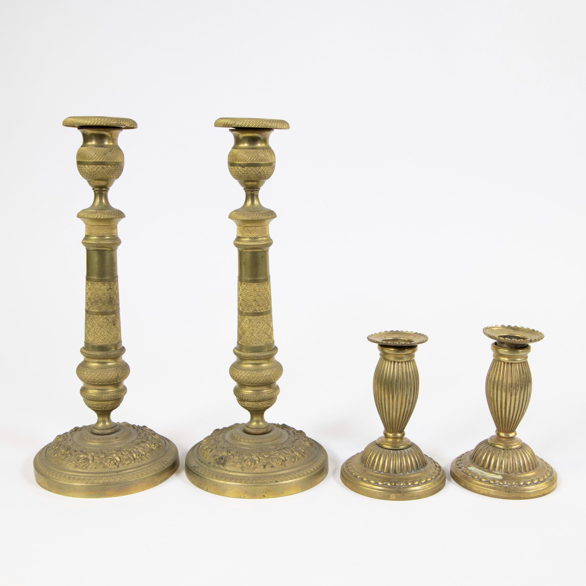 Null Pair of candlesticks Charles X and pair of small candlesticks, 19th century&hellip;