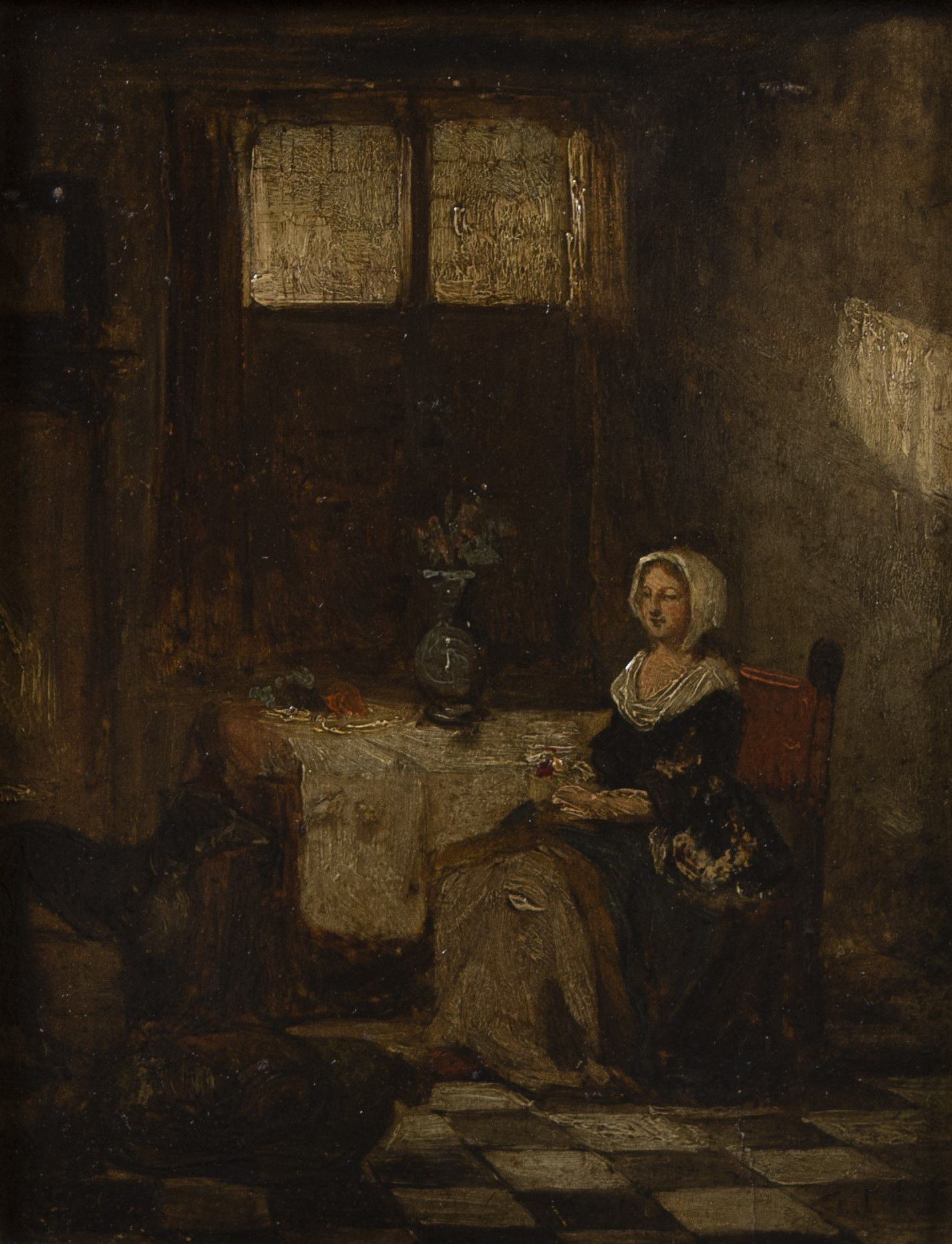 Jan David COL (1822-1900) Jan David COL (1822-1900)
板上油画 有女士的室内，已签名。

Olie op pa&hellip;