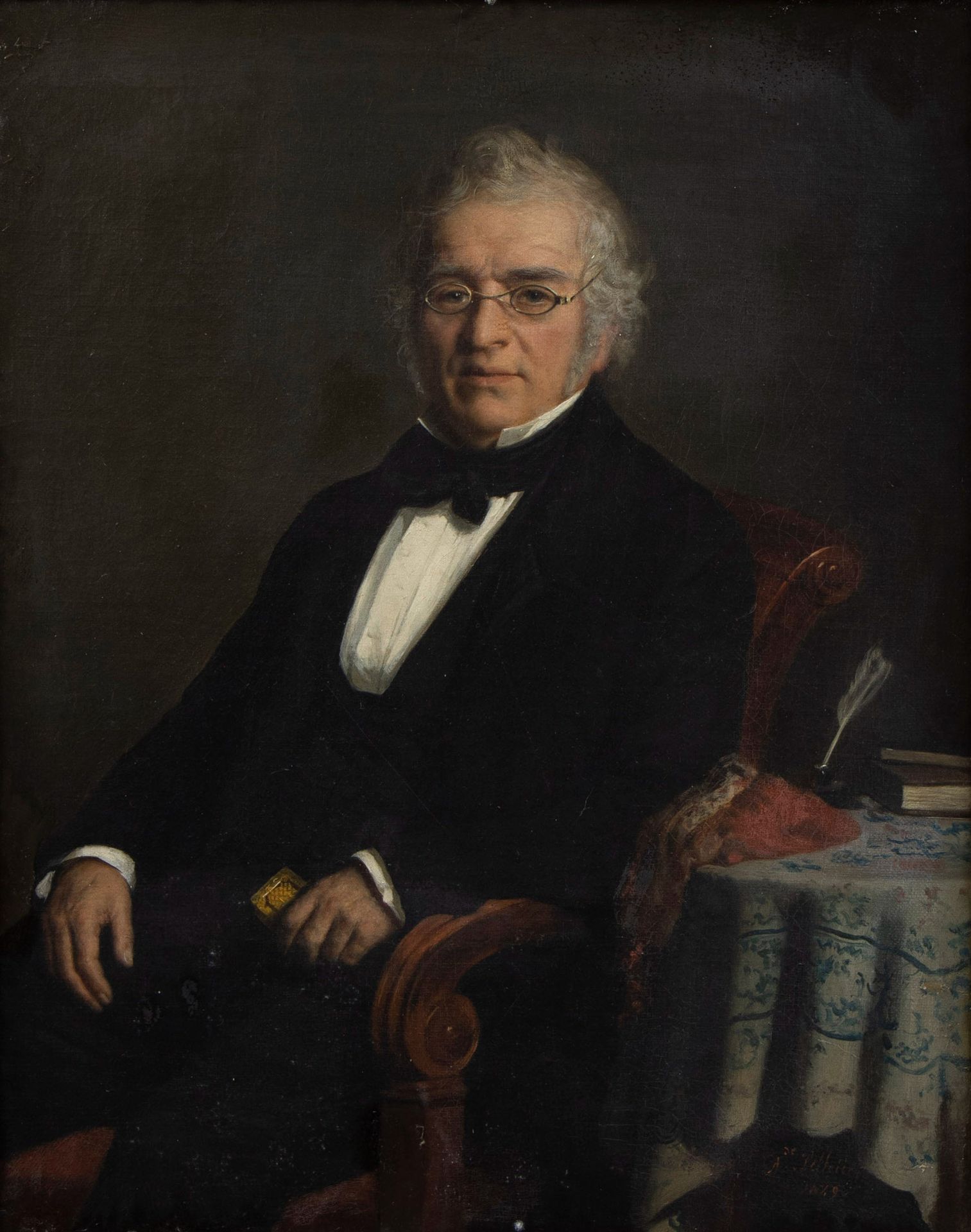 Null Siglo XIX Retrato de hombre, óleo sobre lienzo, firmado y fechado en 1849
1&hellip;