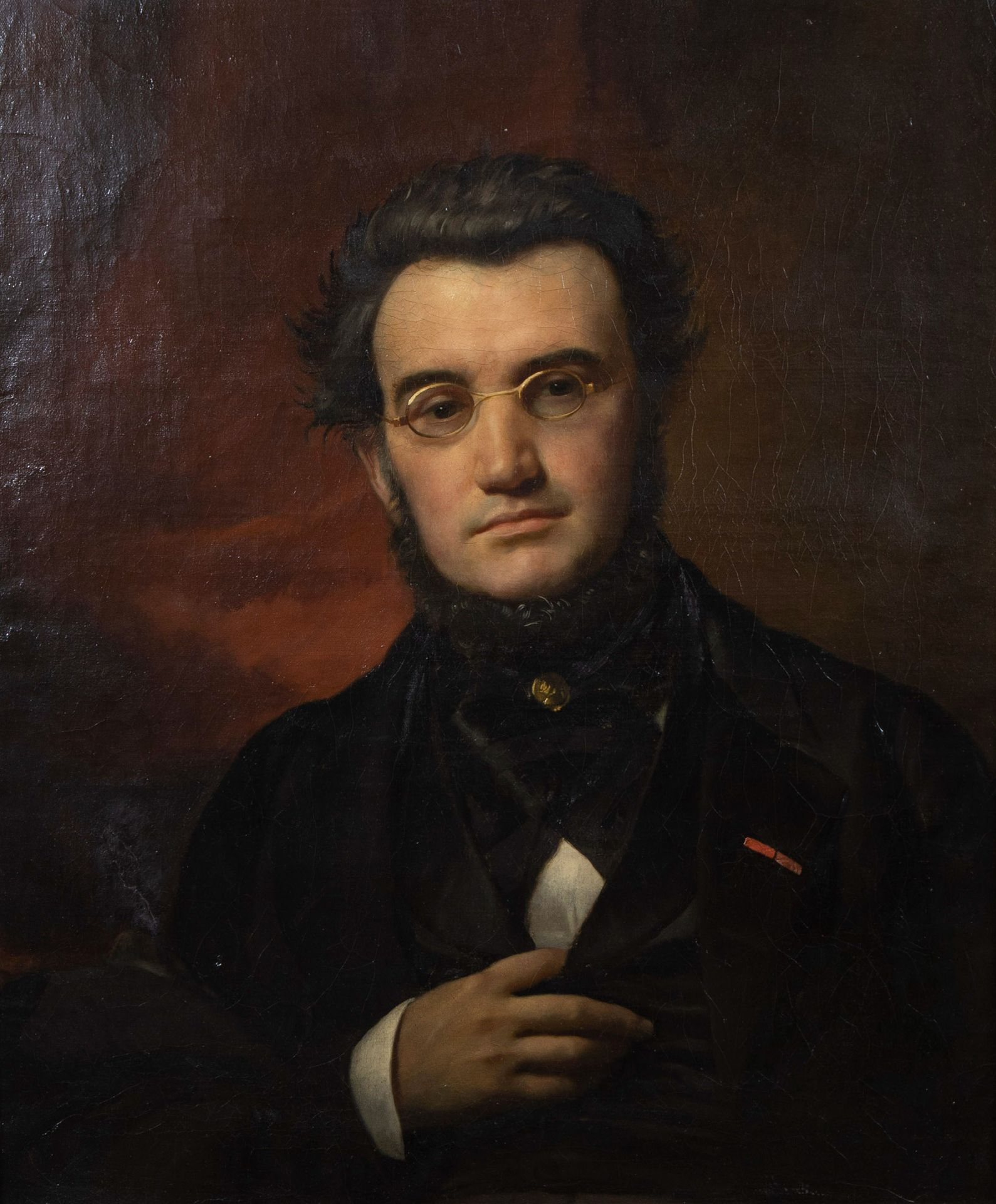 François Joseph NAVEZ (1787-1869) François Joseph NAVEZ (1787-1869)
布面油画 男人的肖像，在&hellip;