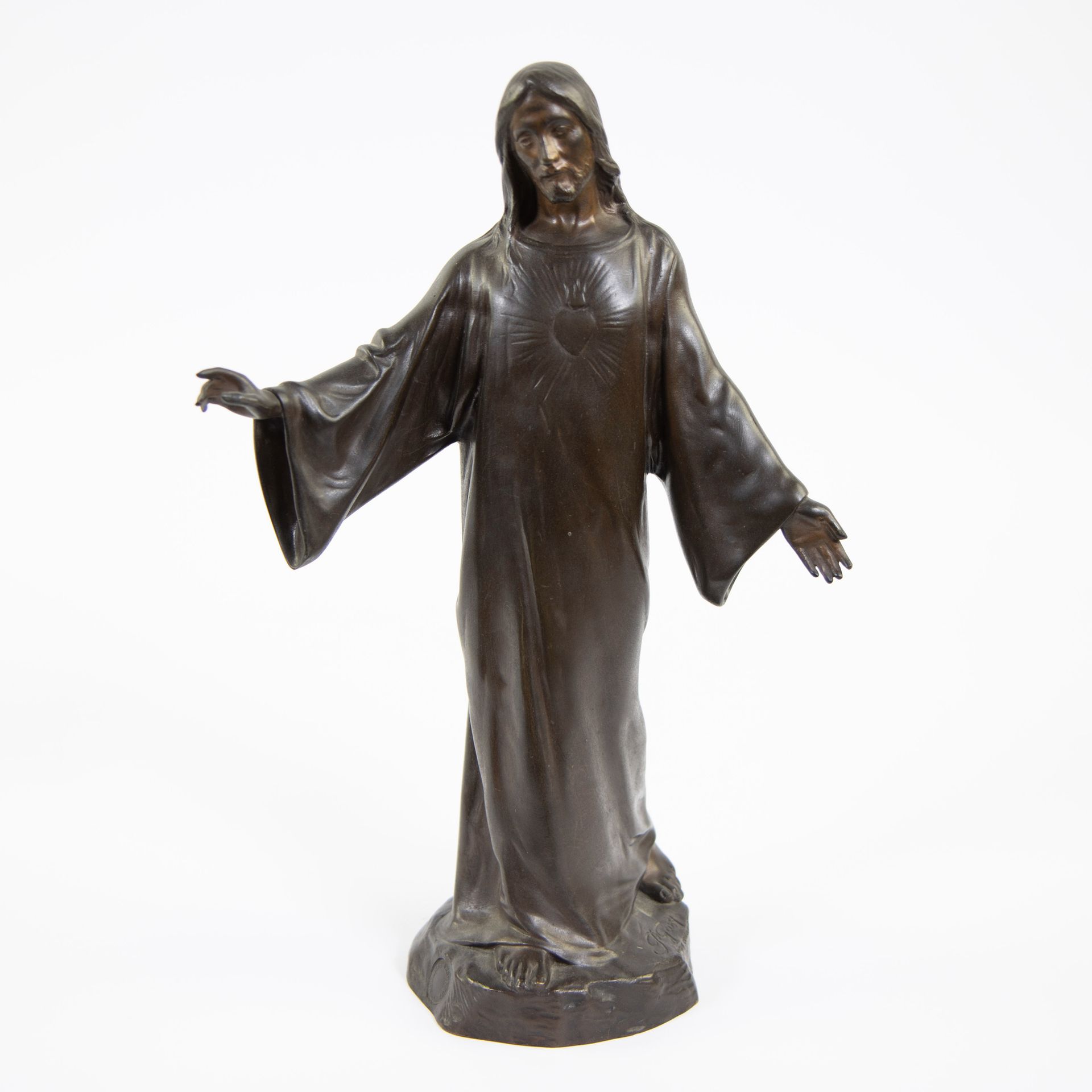 Paul GASQ (1860-1944) Paul GASQ (1860-1944)
Bronze sculpture of Christ, signed a&hellip;