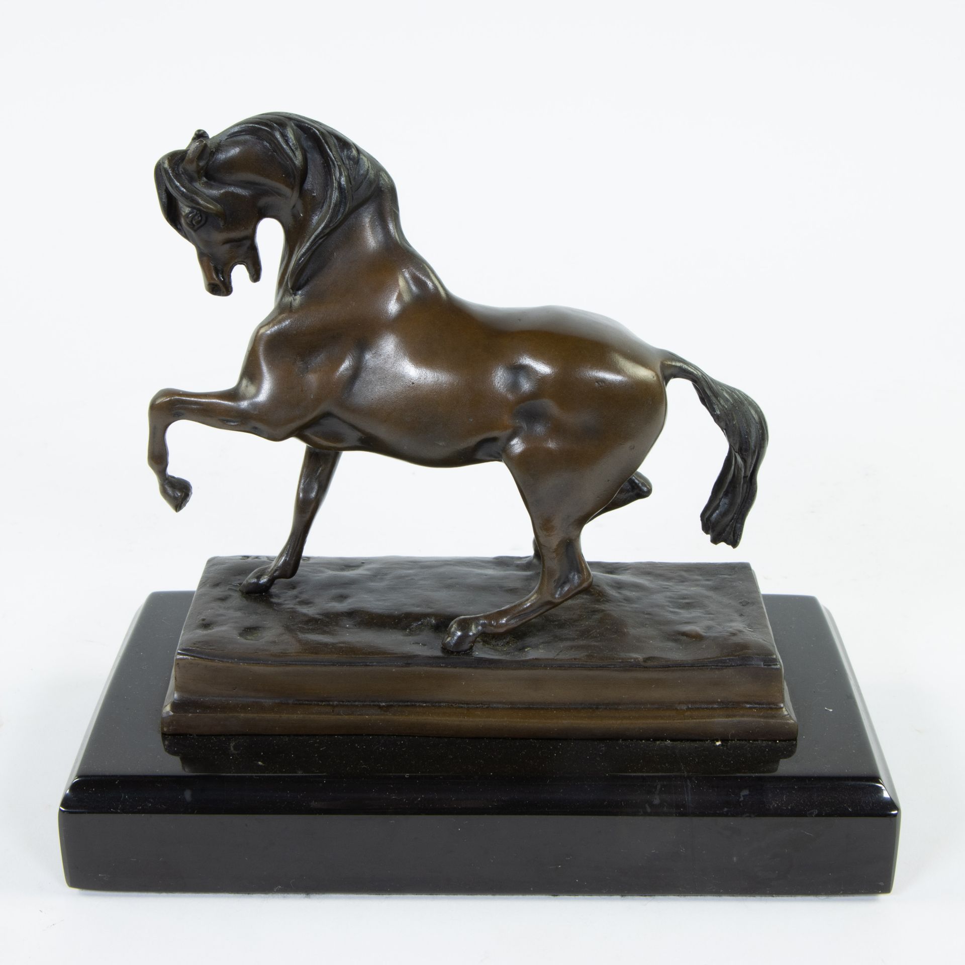 Antoine Louis BARYE (1796-1875) 安托万-路易斯-巴雷(1796-1875)
崛起的马的青铜雕塑，签名。

Brons van e&hellip;