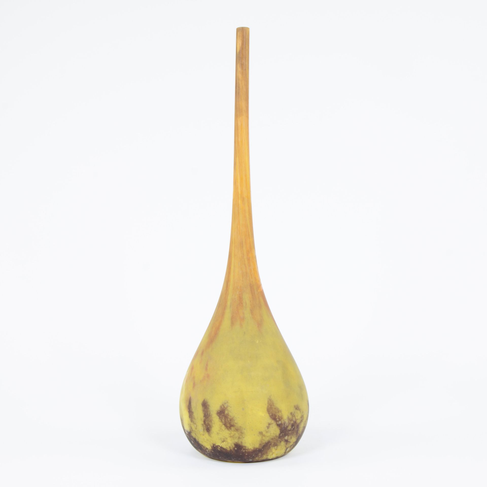 Null Soliflore vase en pâte de verre marbrée jaune et marron signé Daum Nancy
So&hellip;