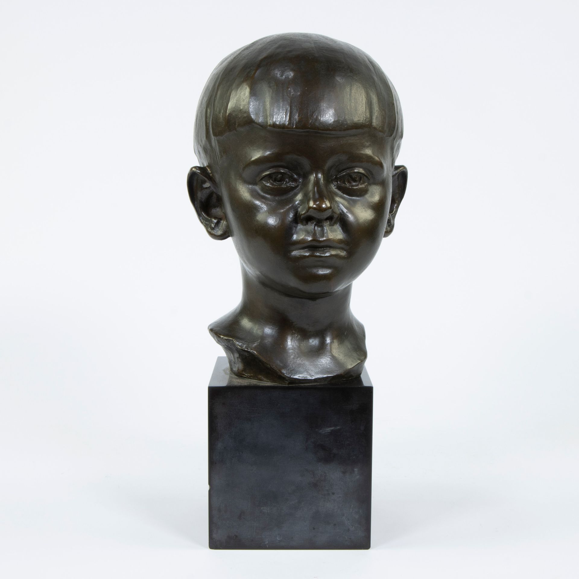 Henri THIERY (1875-1941), Henri THIERY (1875-1941), tête de garçon en bronze, si&hellip;