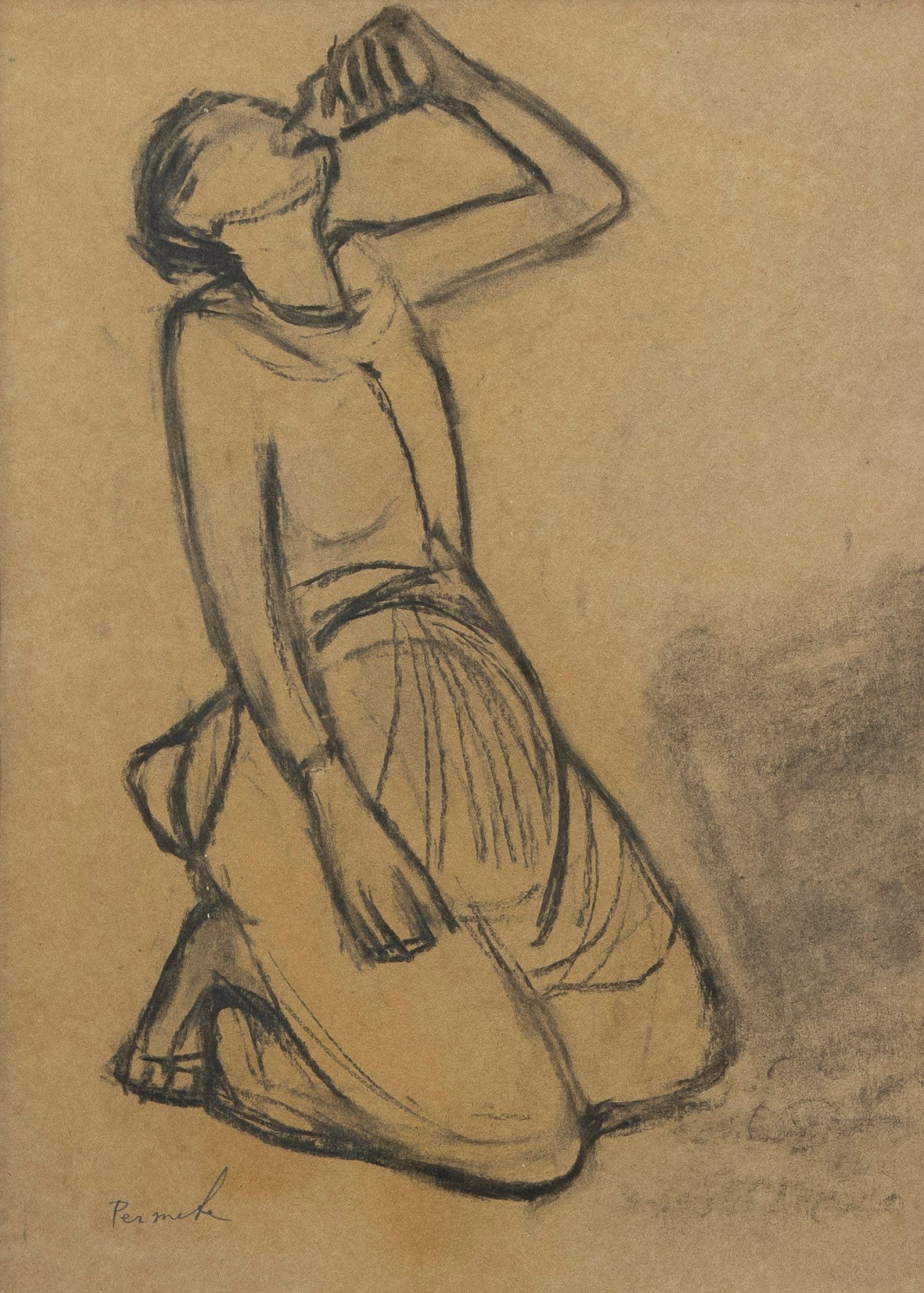 Constant PERMEKE (1886-1952), Constant PERMEKE (1886-1952), dessin au fusain Dri&hellip;