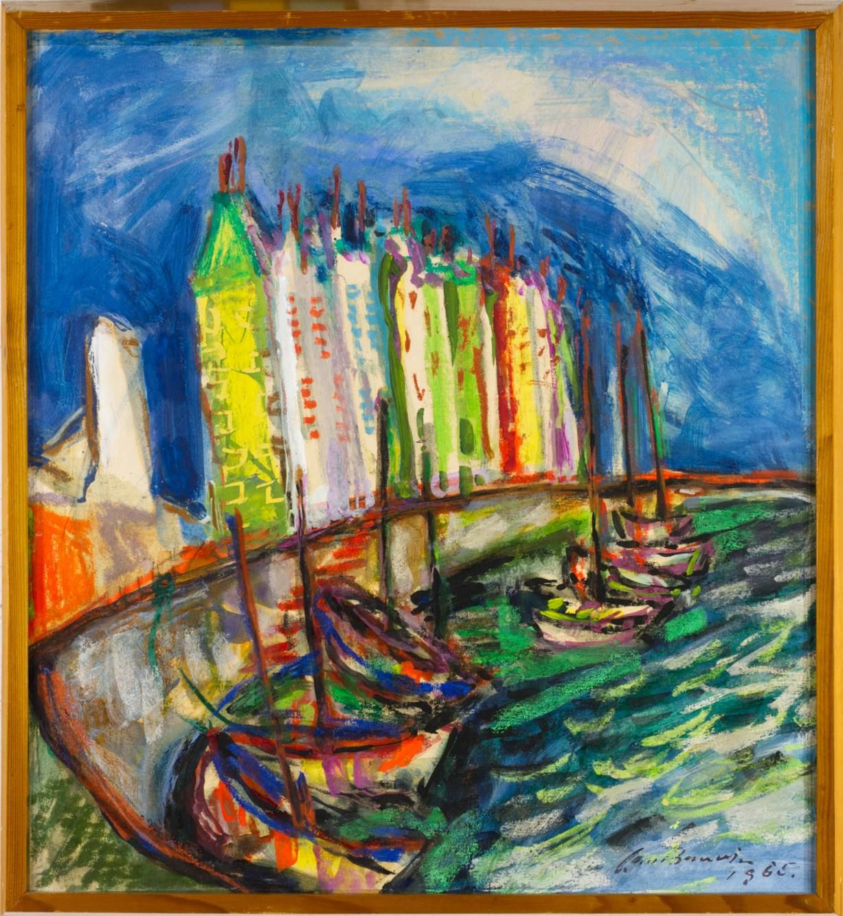 Jan Bauch (1898-1995) 港口

1965

纸上混合媒介（蛋彩和油画），装在纸板上，63.5x68.5厘米，签名并注明 "Jan Bauch&hellip;