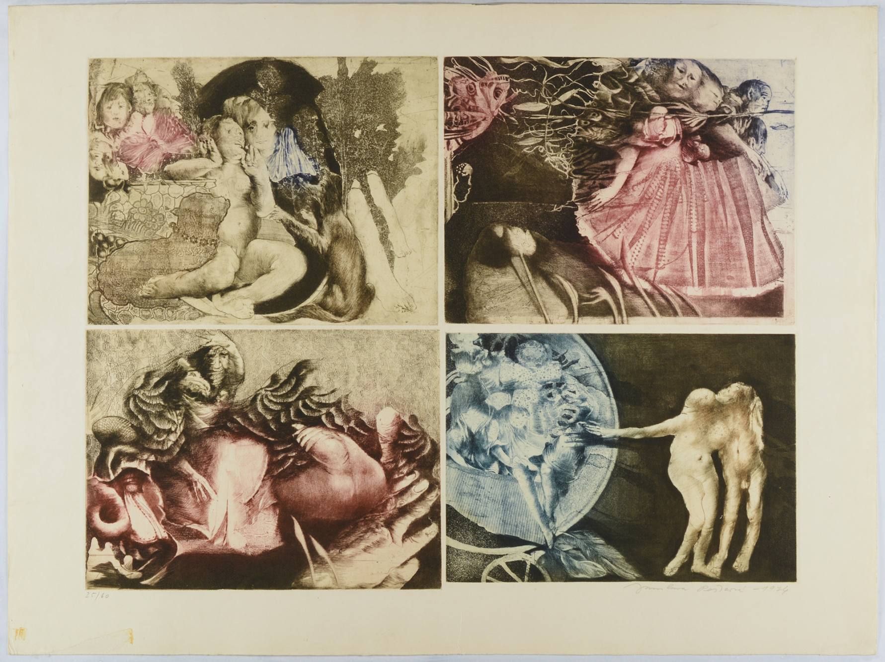 Jaroslava Pesicova (1935-2015) 四次充电

1974

四张彩色蚀刻画在一张纸上，64.4x85.5厘米，有编号，在印刷品下有铅笔&hellip;